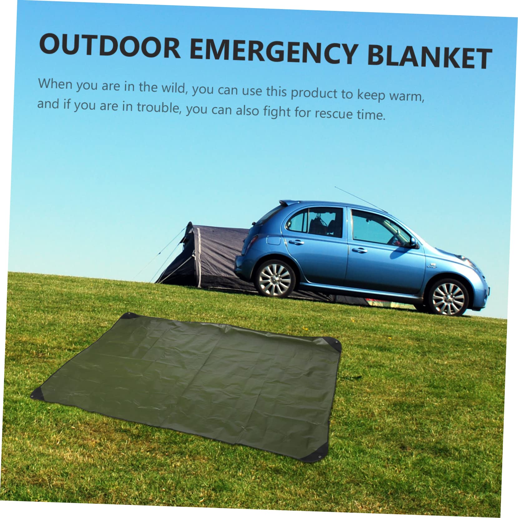 UKCOCO Coperta di Emergenza Termica Coperta Riscaldata per Esterni da Campeggio Isolante Antivento Utilizzabile come Riparo Solare e Tovaglietta per Picnic