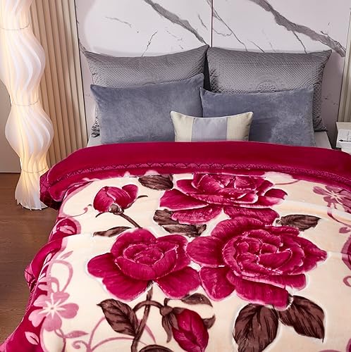 Miniatura 2 de Mantas cálidas para el invierno de 79 x 91 pulgadas, manta de forro polar con peso tamaño King, 2 capas de 13.2 lbs, suave y cálida, para otoño,