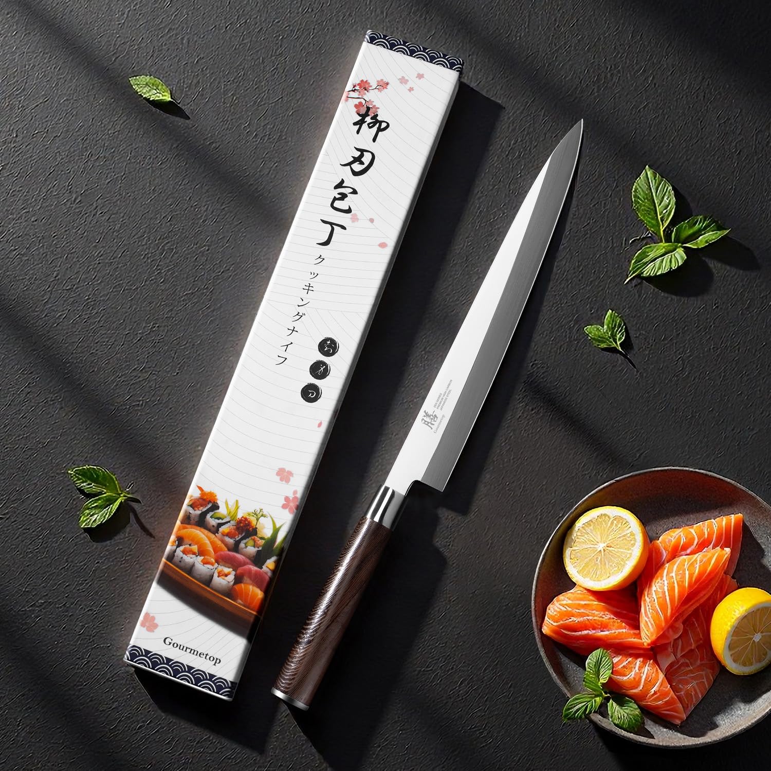 Amazon.co.jp: Gourmetop 出刃包丁 魚 片刃 右手用 180mm ステンレス