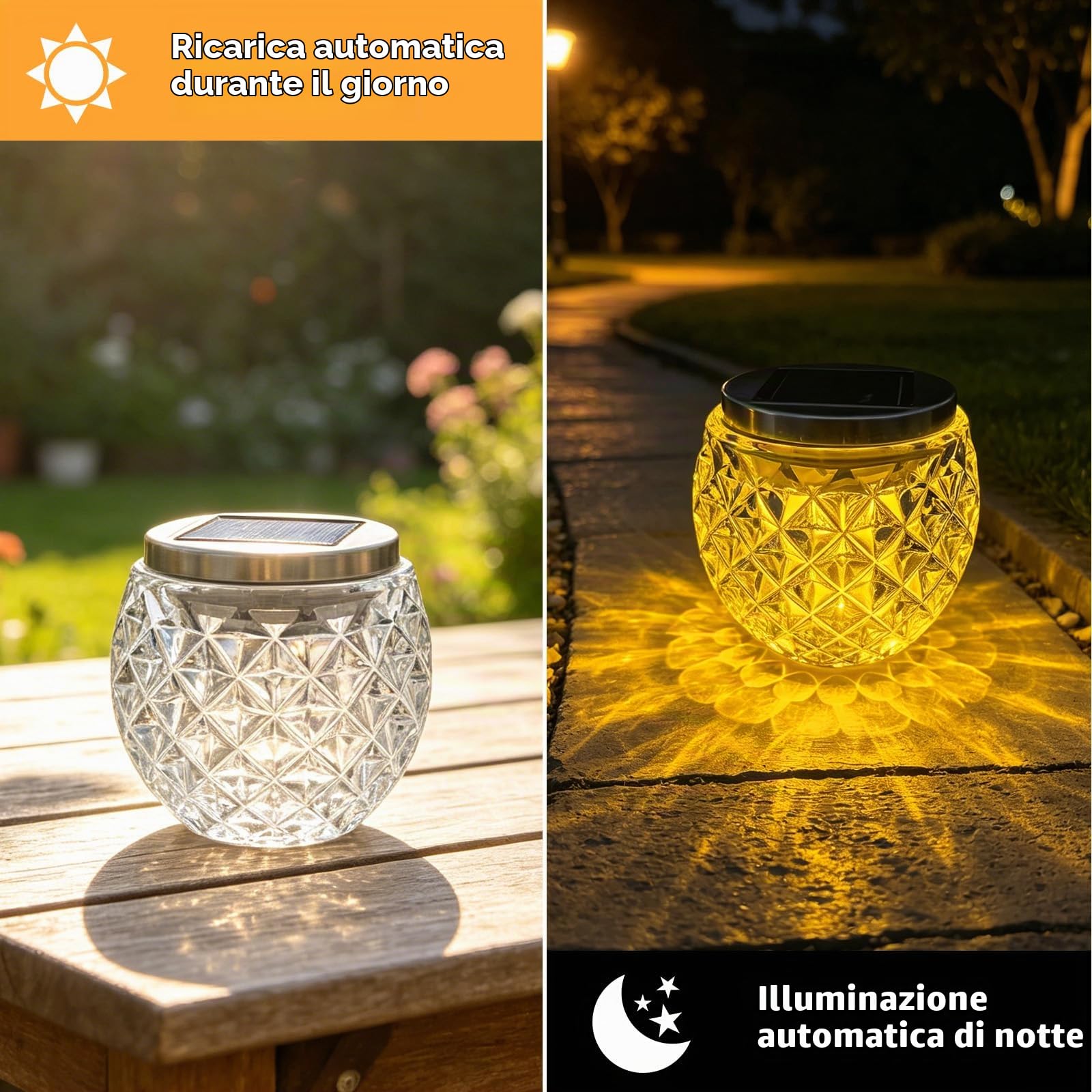 Lanterna Solare da Esterno,2 Pezzi Lampada Solare per Esterni da Tavolo 10 CM,Solarlampen für Außen,Lanterna Solare per Esterni,Lampade da Tavolo a Energia Solare,per Terrazza,Balcone