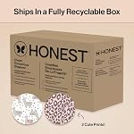 The Honest Company Clean Conscious Diapers | Plant-Based, Sustainable | Just Peachy + Flower Power | Super Club Box, Size 4 (22-37 lbs), 104 Count