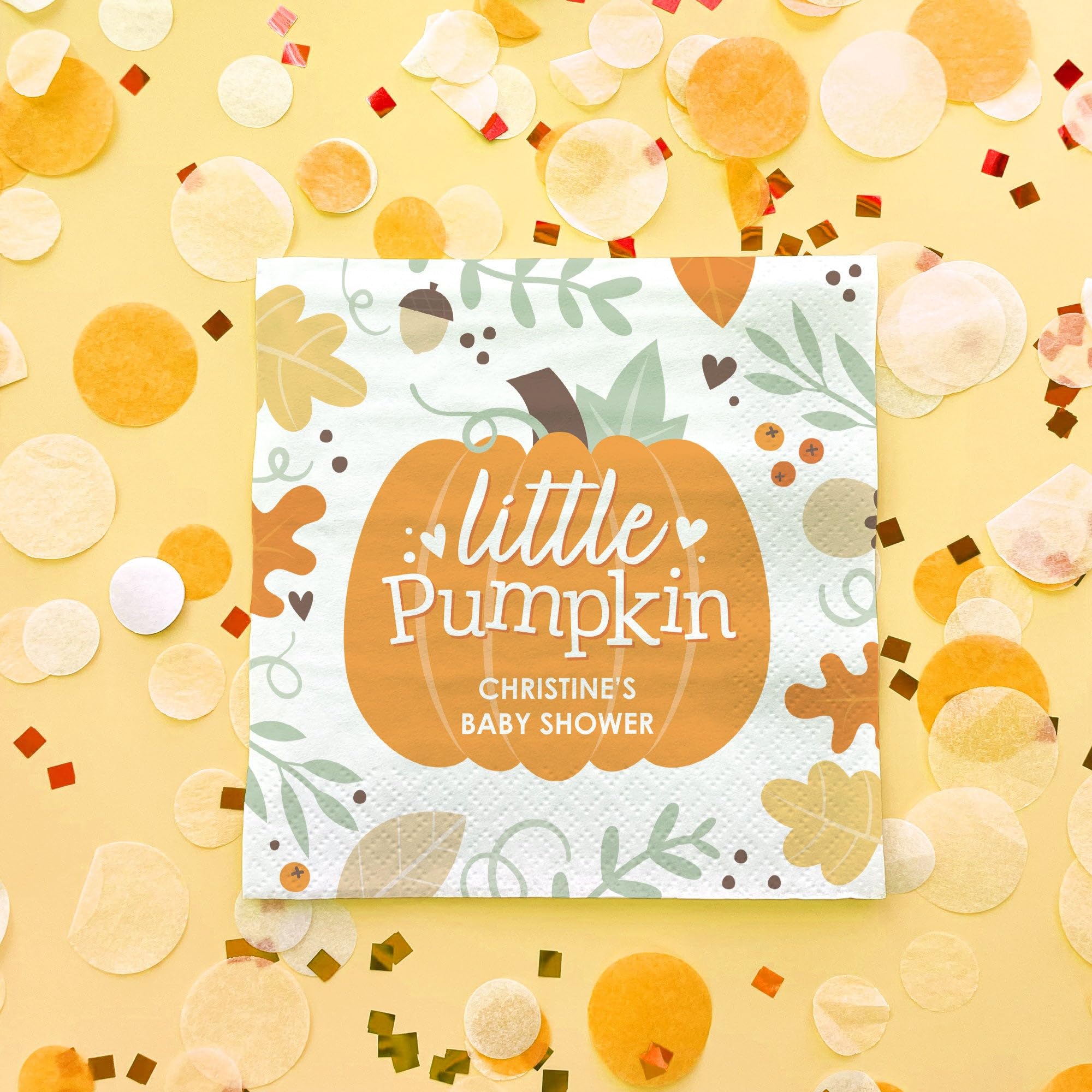 Dankeskarten-Set 'Kleiner Kürbis Für Mädchen' – 8 Karten + Weiße Umschläge – Perfekt Für Herbst-Babyparty & Geburtstag