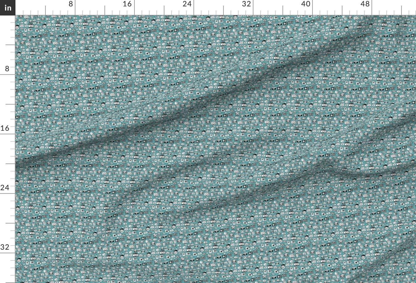 Spoonflower Fabric - Vintage Camera Cool Retro Toy Photography Gender Neutral Blue Small Printed on Upholstery Velvet Fabric Fat Quarter - Upholstery Home Decor Bottomweight Apparel