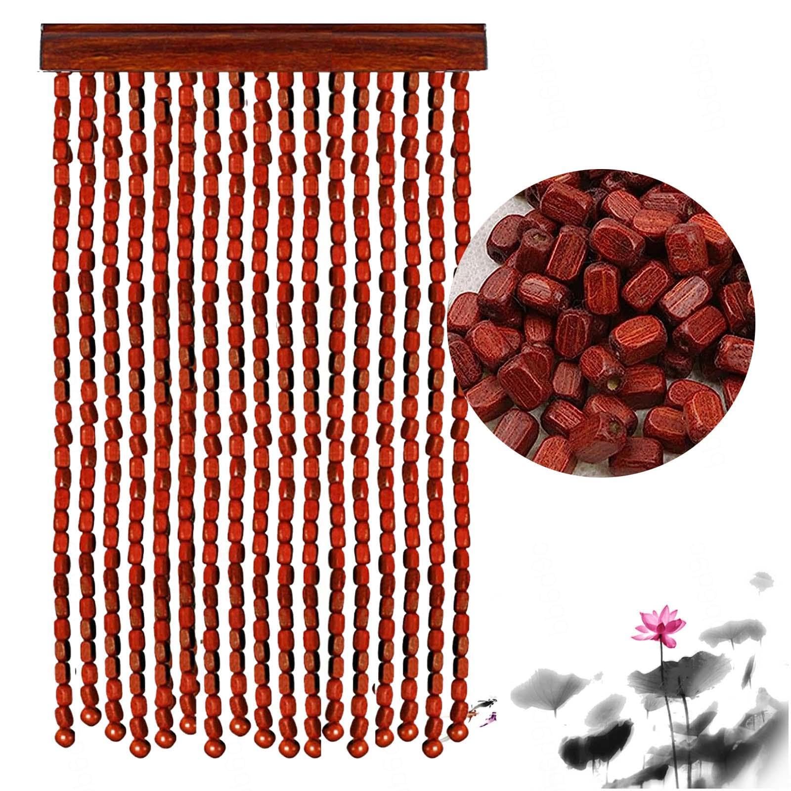 Rideaux de perles en bois de bambou fait main pour séparation de porte
