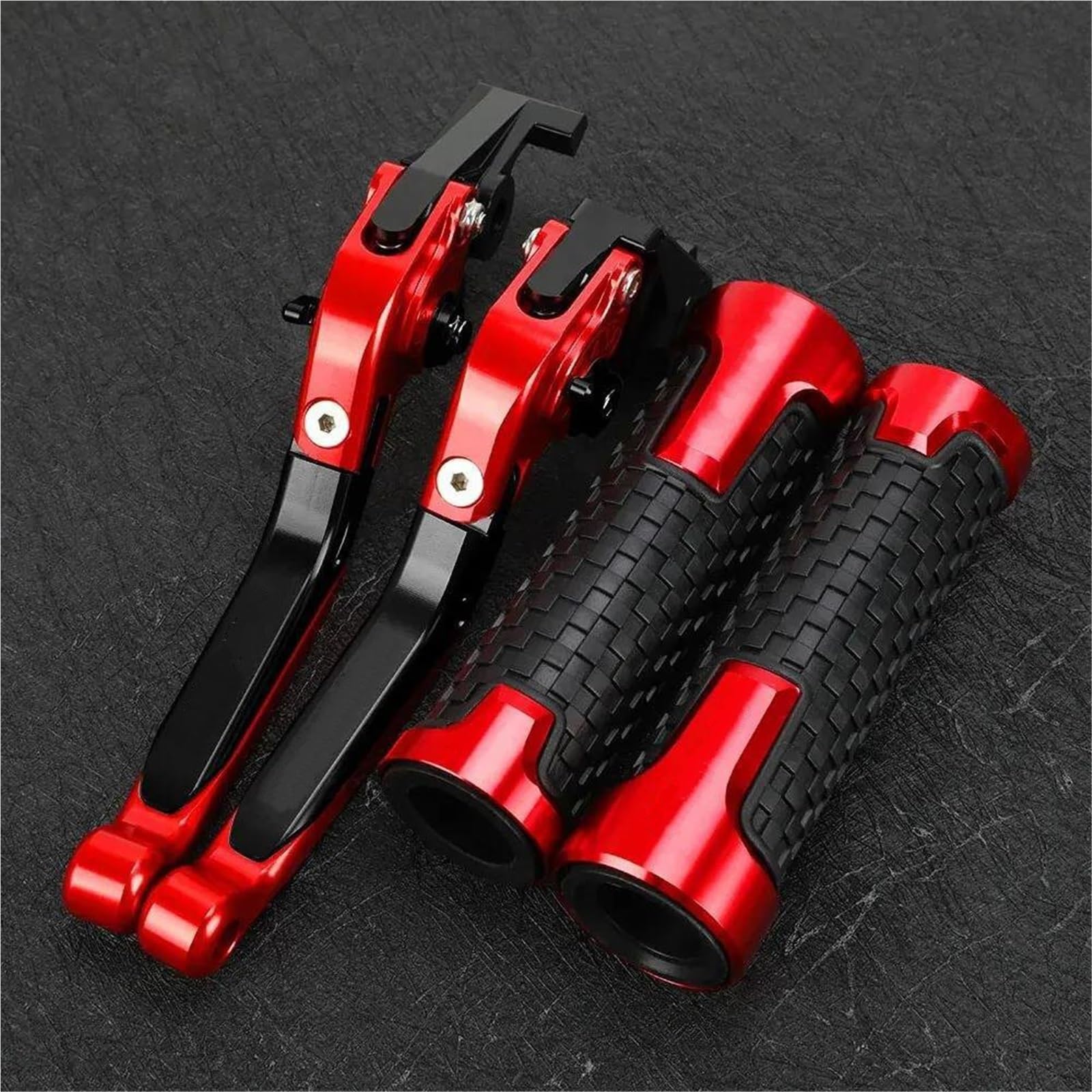 Poignées et leviers KAWASAKI ZX10R 2004-2005 pivotants en alu rouge