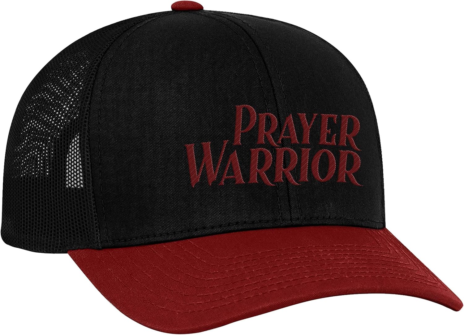 Men's Christian Prayer Warrior Embroidered Mesh Back Trucker Cap