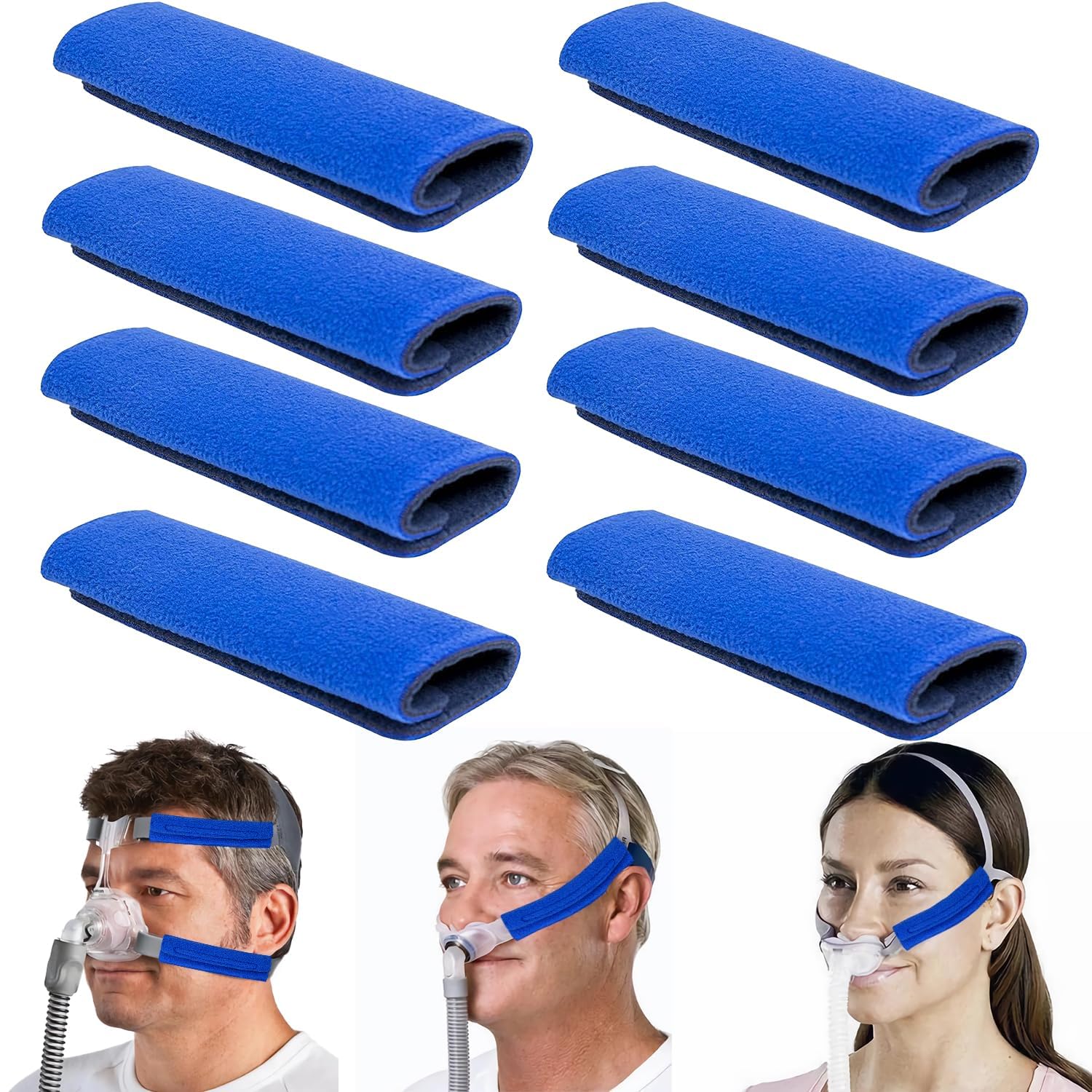 NALACAL CPAP Strap Covers Breathable CPAP Strap Cushions for Most CPAP Headgear Straps Can Reduce The Tracks On The Face Made of Soft Fabric CPAP Face Pads(8 Pack)