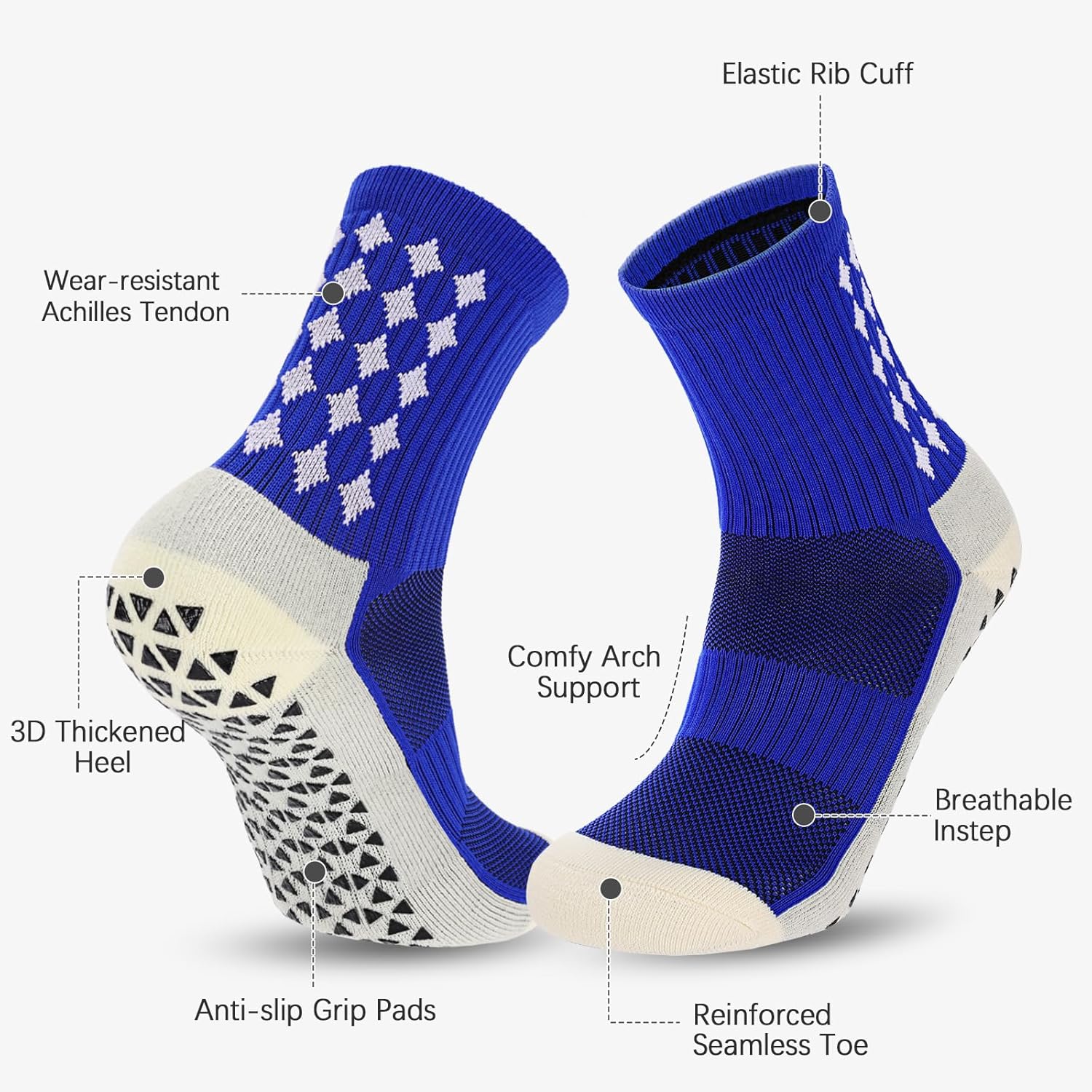 3/6 Pairs Grip Soccer Socks Men Women Non-slip Sports Socks for Basketball Football Athletic - Image 5