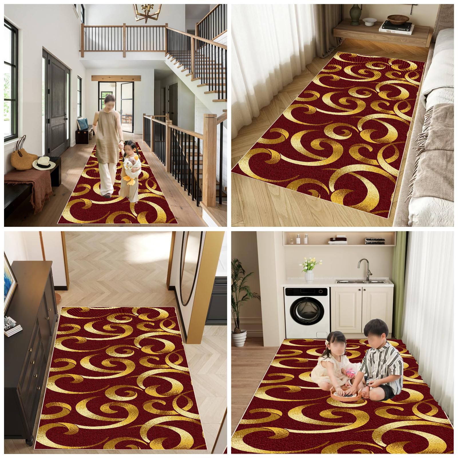Tapis de Cuisine lavable | antidérapant | avec épices en jaune rouge Größe - 67 x 180 cm - Maison