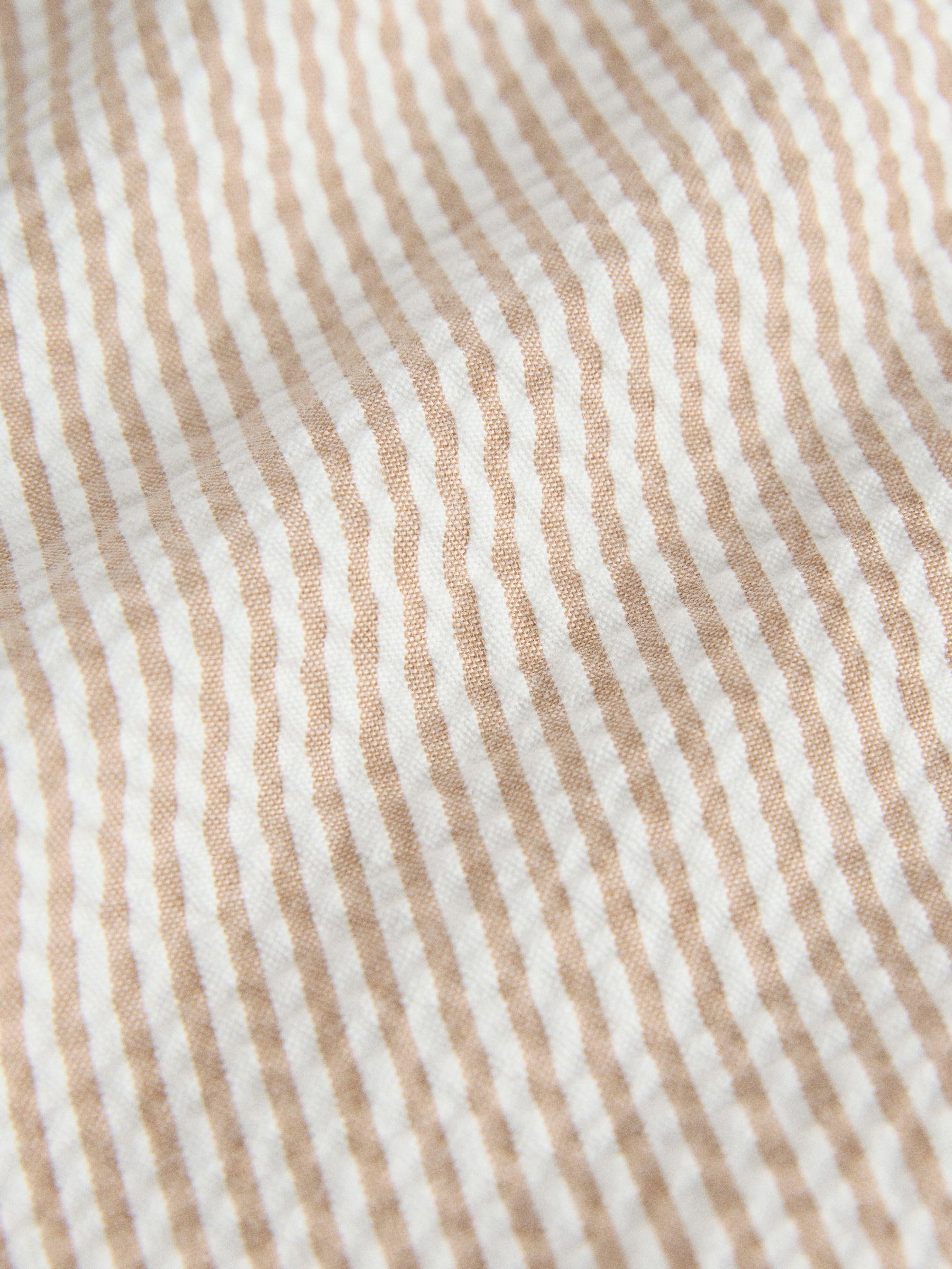 THE SET Damen 2er-Pack Seersucker-Pyjama mit Knopfleiste