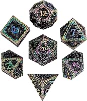 Vista 20 de UDIXI - Juego de dados de 12mm Mini DND, juego de 7 dados de metal poliédricos D&D para juegos de rol (Cobre)