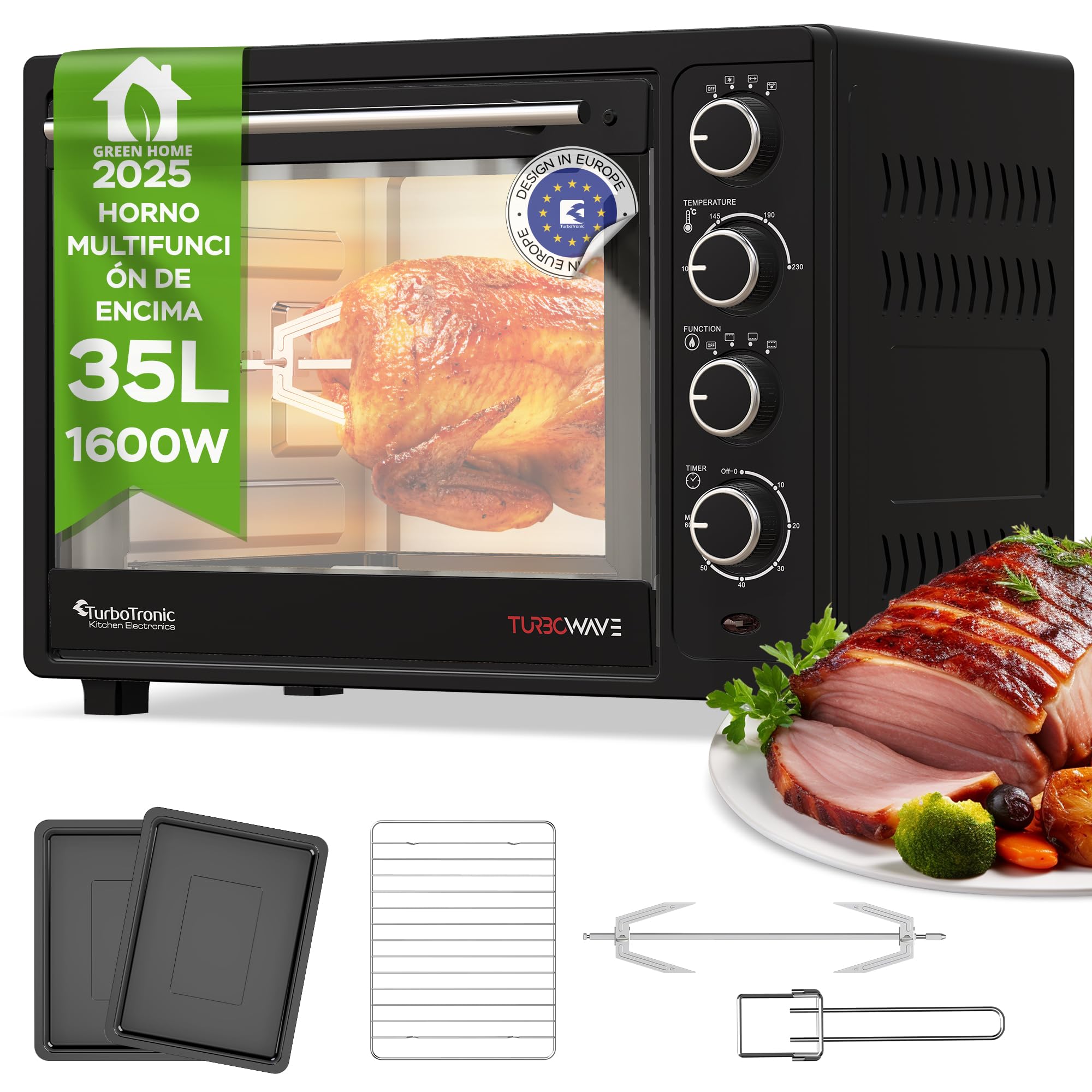 MINI HORNO CON Recirculación De Aire (35L) Pincho Giratorio