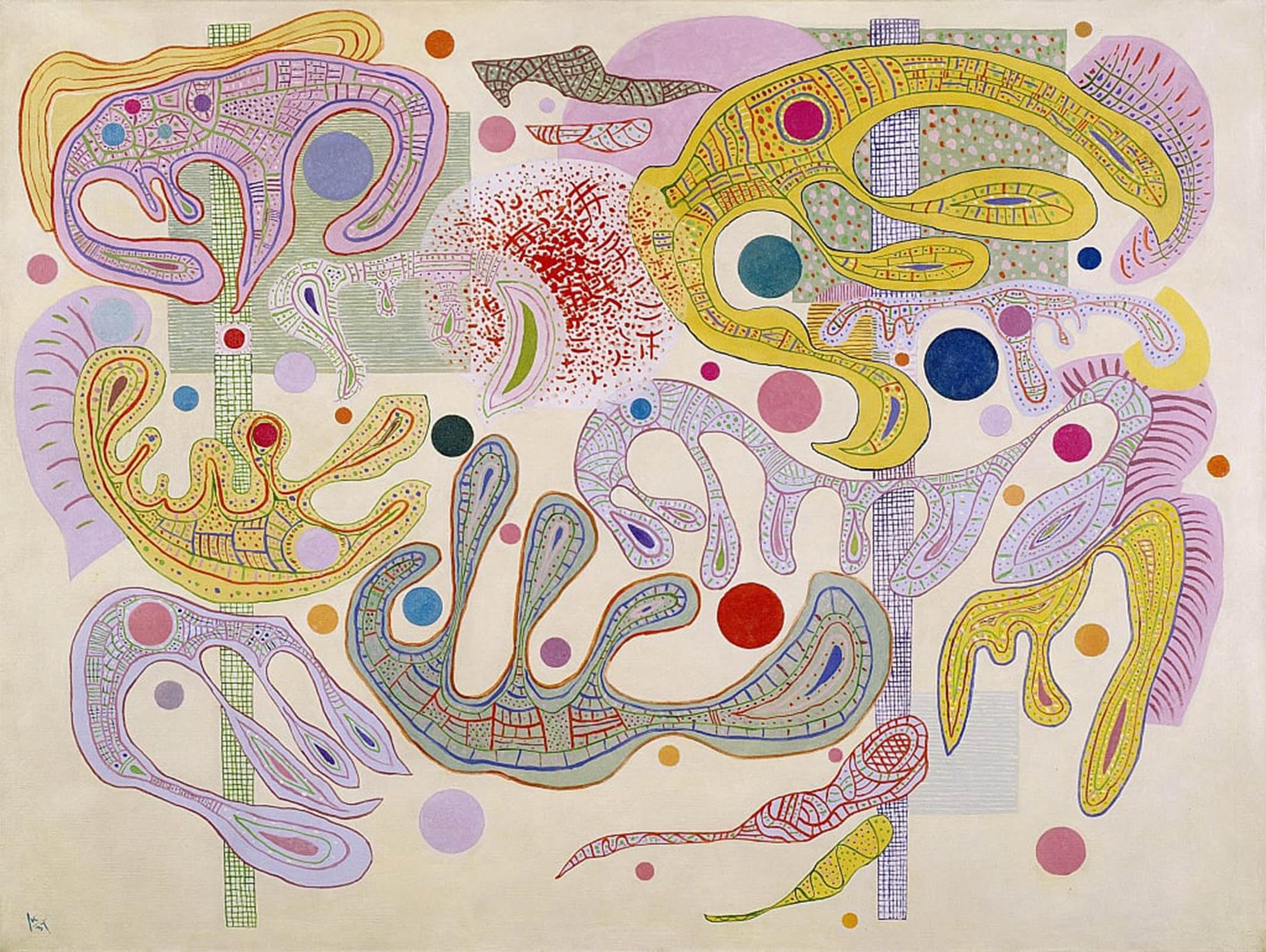 ARTXLXXBN Famous Print Painting Colorful Art Print Capricious Forms Formes Capricieuses by Wassily Kandinsky Canvas Art Decorations for Home Decor 60x90cm