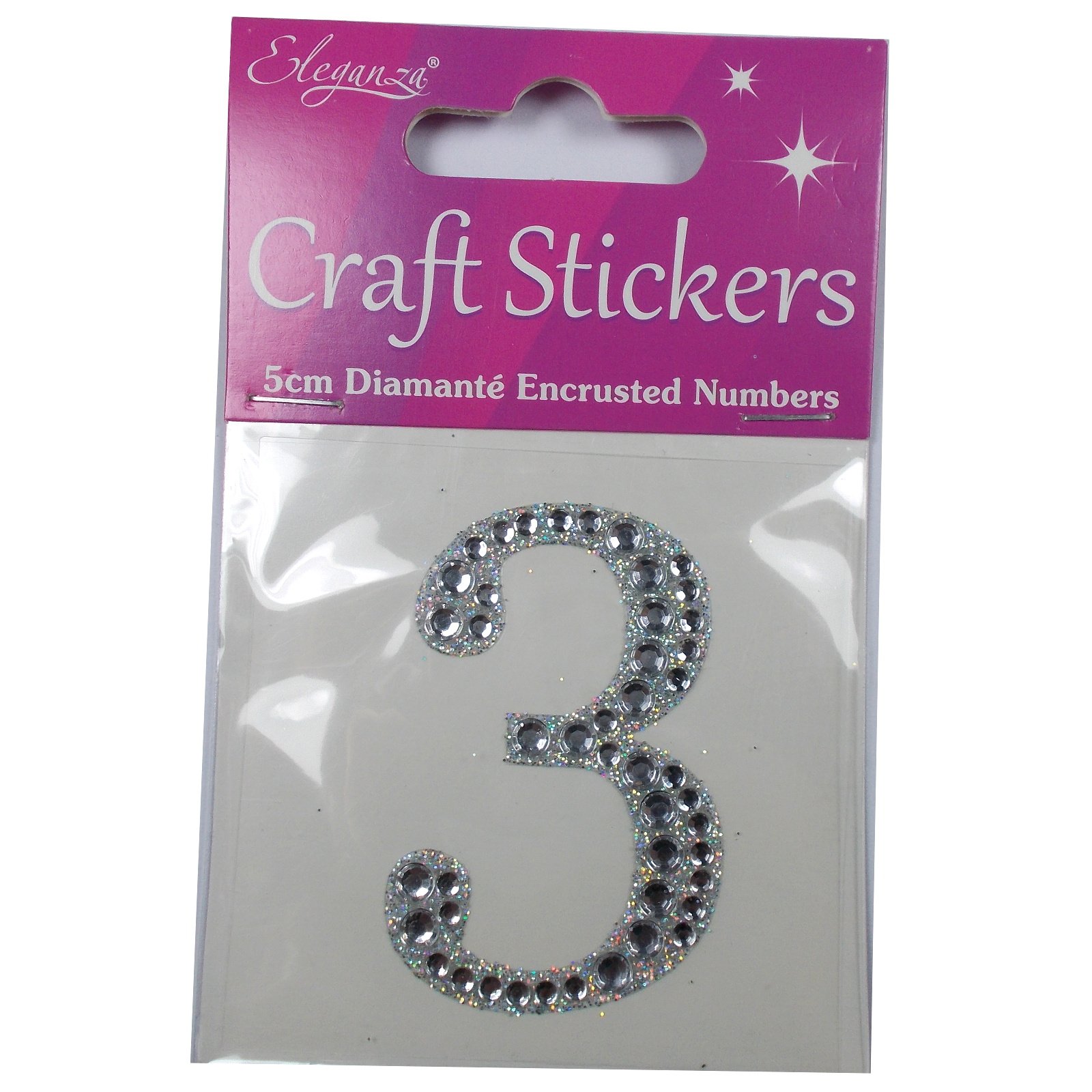 Craft Stickers 3 5Cm Diamante Encrusted Letters & Numbers (3)