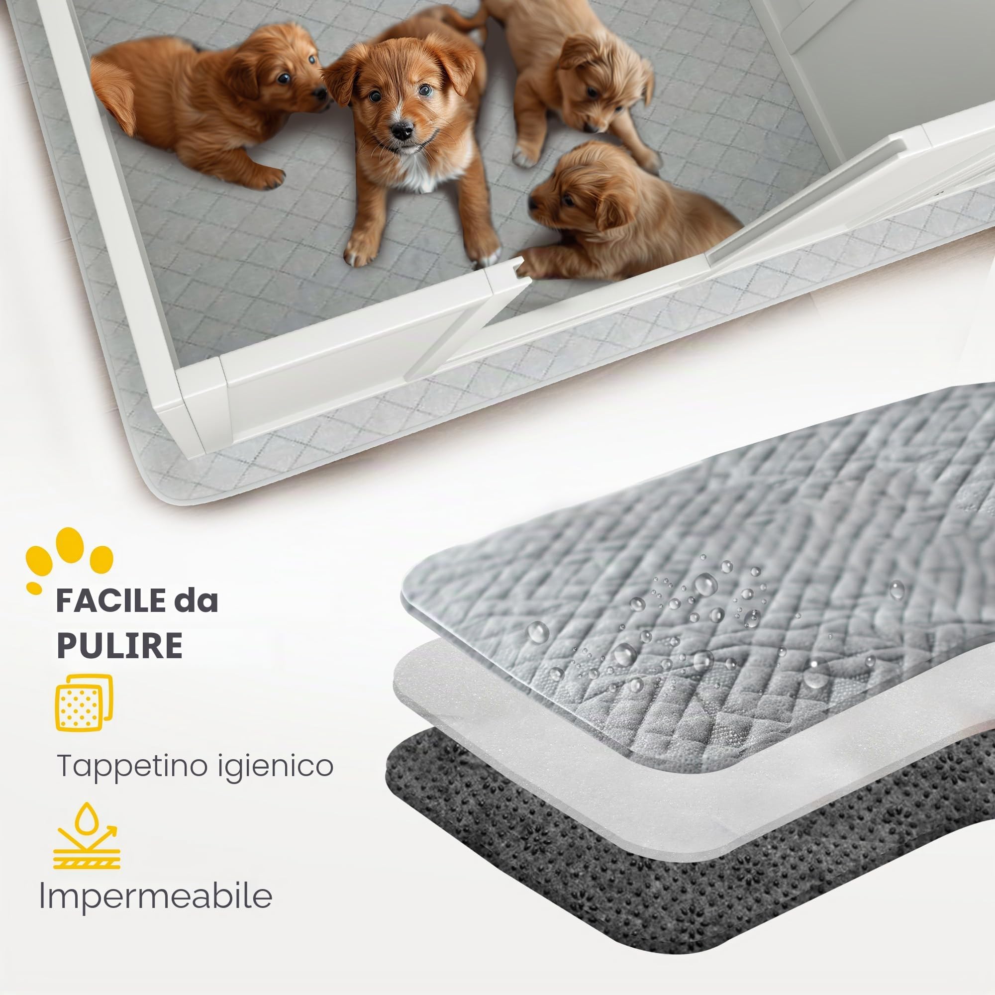 PawHut Scatola Parto per Cucc. Porta, Cani Grandi 166x80x50 cm Bianco