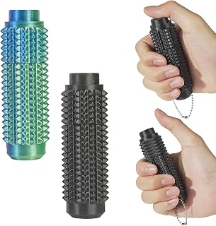 Little Ouchies Fidget Toys, Pain Stim Toy with Buttons and Spinning - Stress Relief & Pain Relief Stimulation for Adults & Teens,2PCS Black+Green