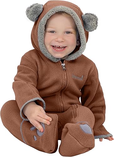 Miniatura 5 de Snonook Fleece Baby Bunting Unisex Baby Pram with Hood, Fold-Over Mittens & Footies, Baby Winter Suit - Fleece Baby Coats