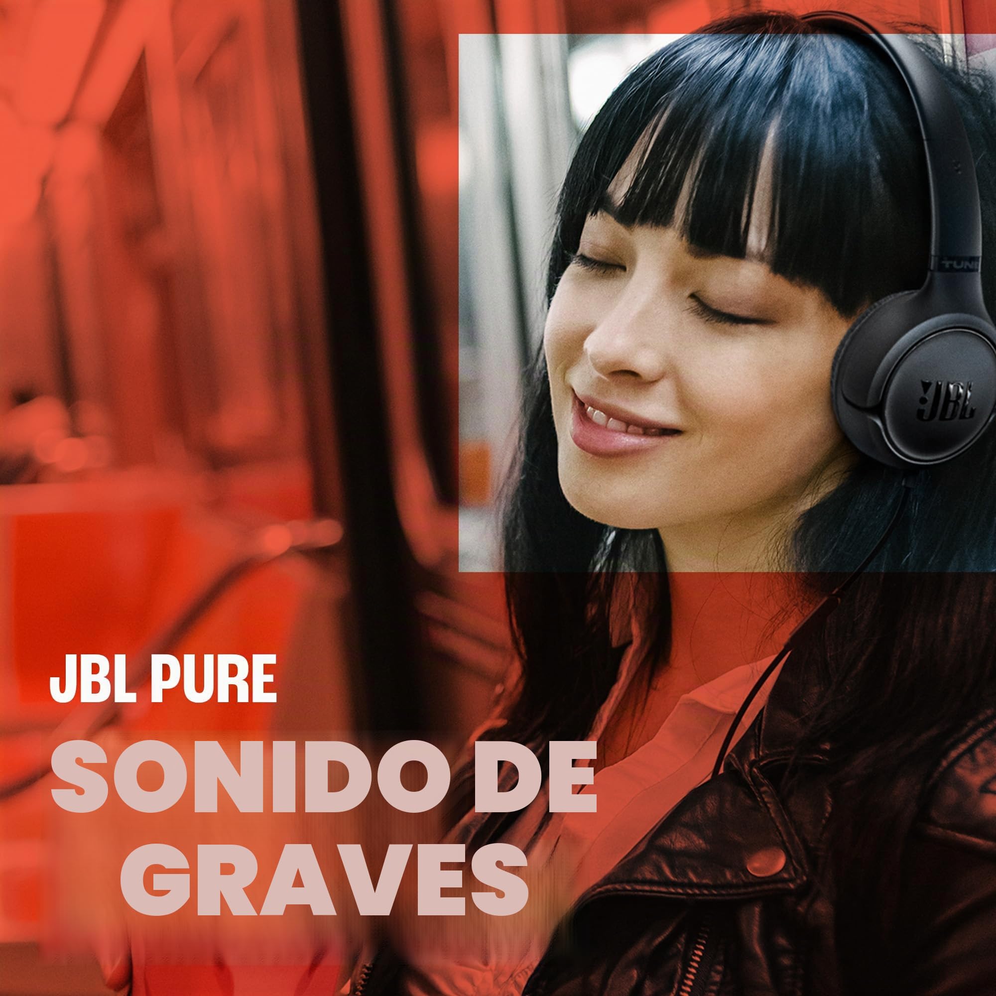 JBL Tune 530 C Auriculares con Cable, Ajuste cómodo, micrófono, Sonido JBL Pure Bass, preajustes de ecualización, conectividad USB-C, diseño Plegable y Cable sin enredos, Negro