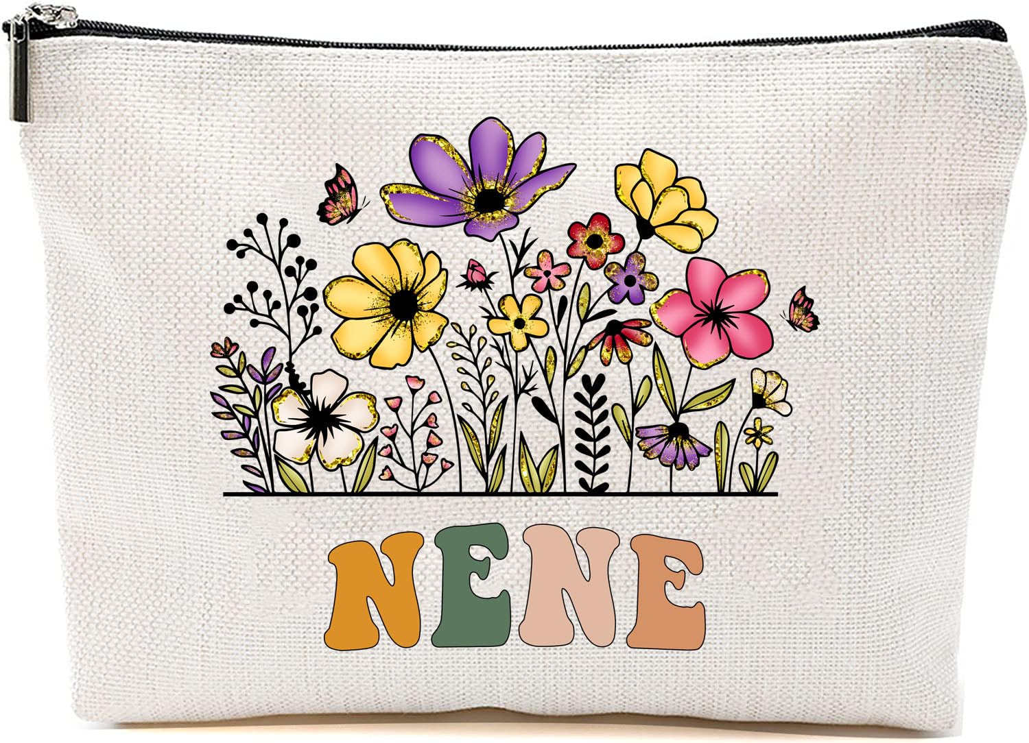Nene Wildflowers Gifts For Mother's Day Makeup Bags - Nene Flower Gift Bags - Mom Birthday Gifts - Travel Cosmetic Bag For Birthday