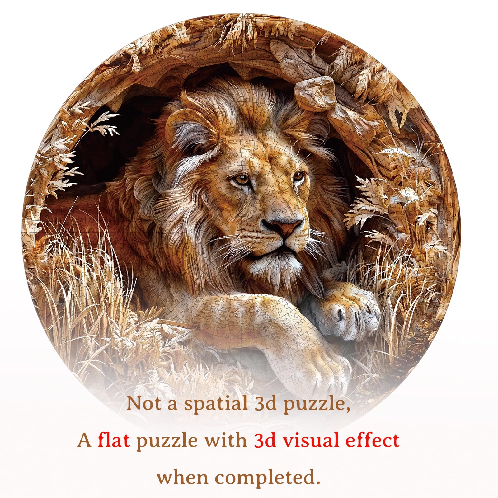 Puzzle da 1000 pezzi, puzzle per adulti, visivamente 3D, leone, classici puzzle per tutta la famiglia, decorazione per la casa e idea regalo (67,5 x 67,5 cm)