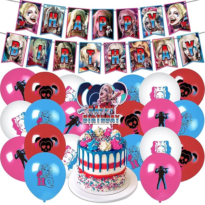 Buy Harley Quinn Birthday Decorations, Harley Quinn Party Decorations