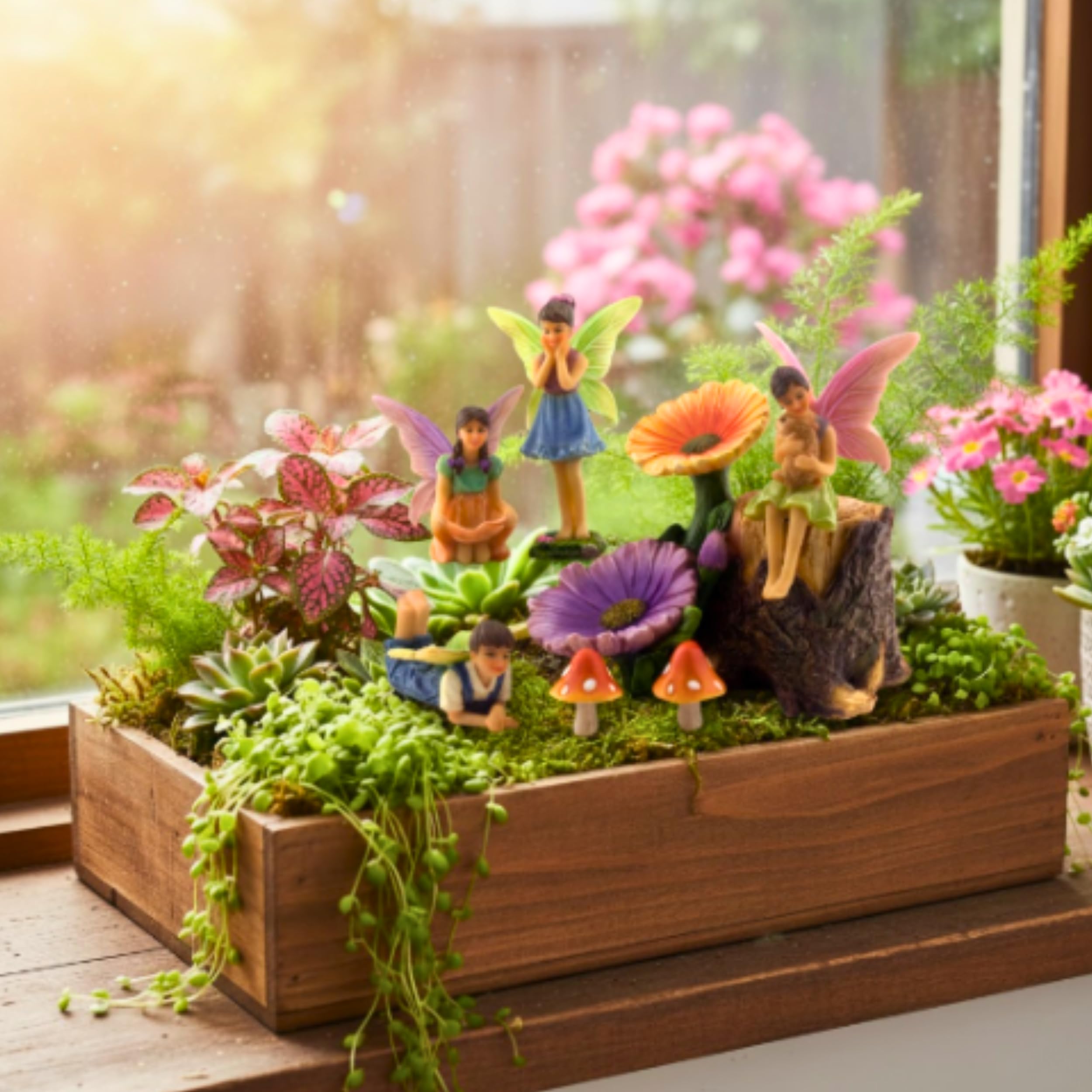 PRETMANNS Fées pour Jardin féérique avec adorables Animaux Miniatures - Un Joli kit d