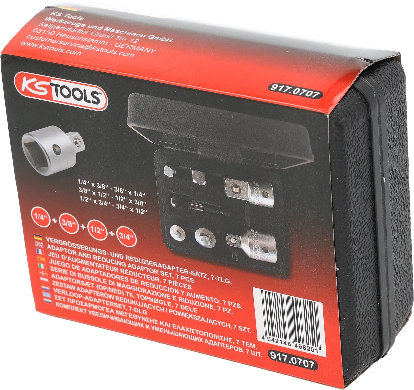 KS Tools 917.0707 Zestaw adapterów redukujących i powiększających, 7-szt