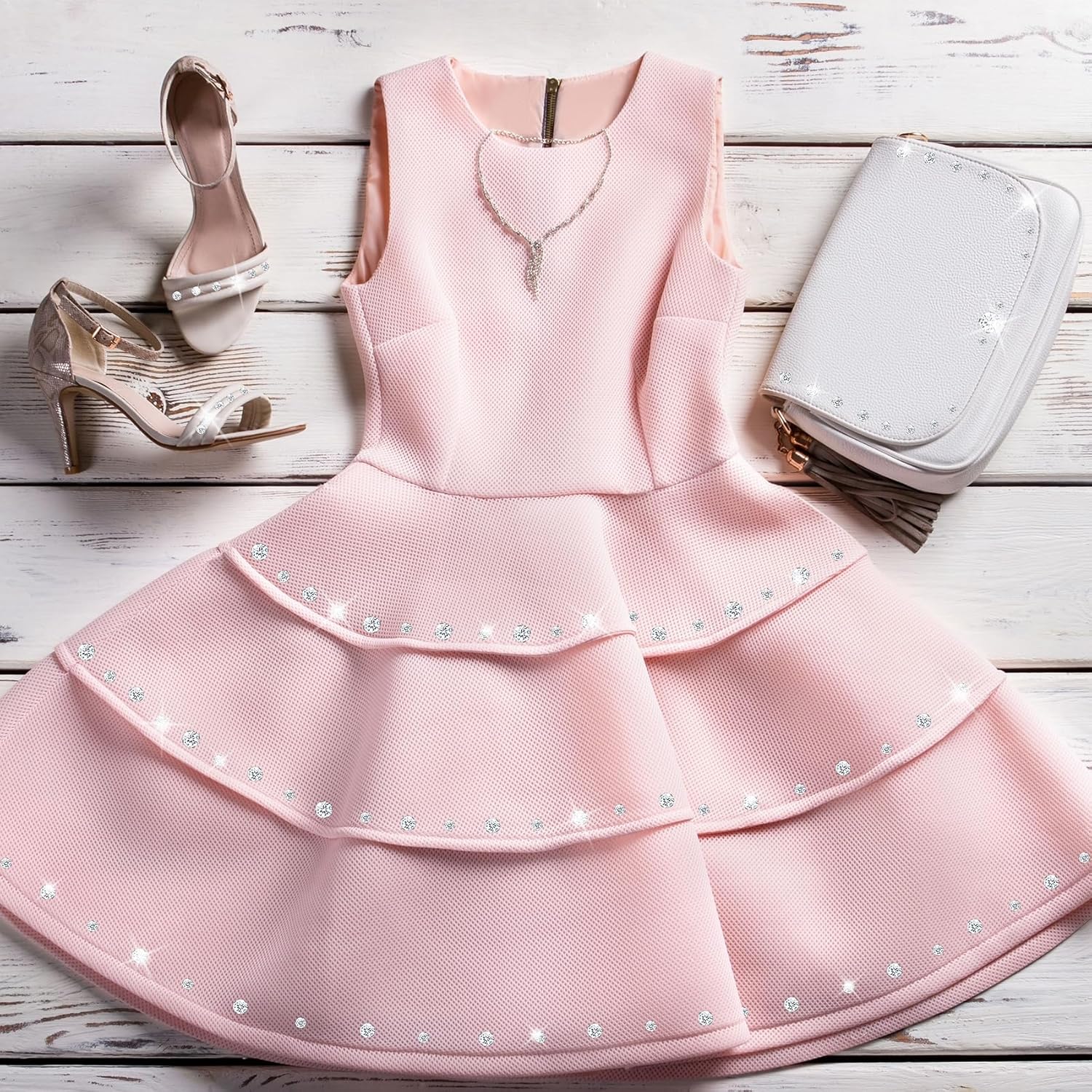 PAGOW 140 Pcs Sew On Rhinestones, Sewing Rhinestones with Silver Claw, Embellishments for Wedding Dress, Bags, Shoes (7 Sizes) - Image 5