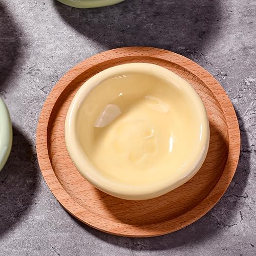 Miniatura 7 de Juego de 5 platos de cerámica para salsa de soja, platos pequeños para postre, cuencos de cerámica amarillos para guarniciones, arroz, helado,