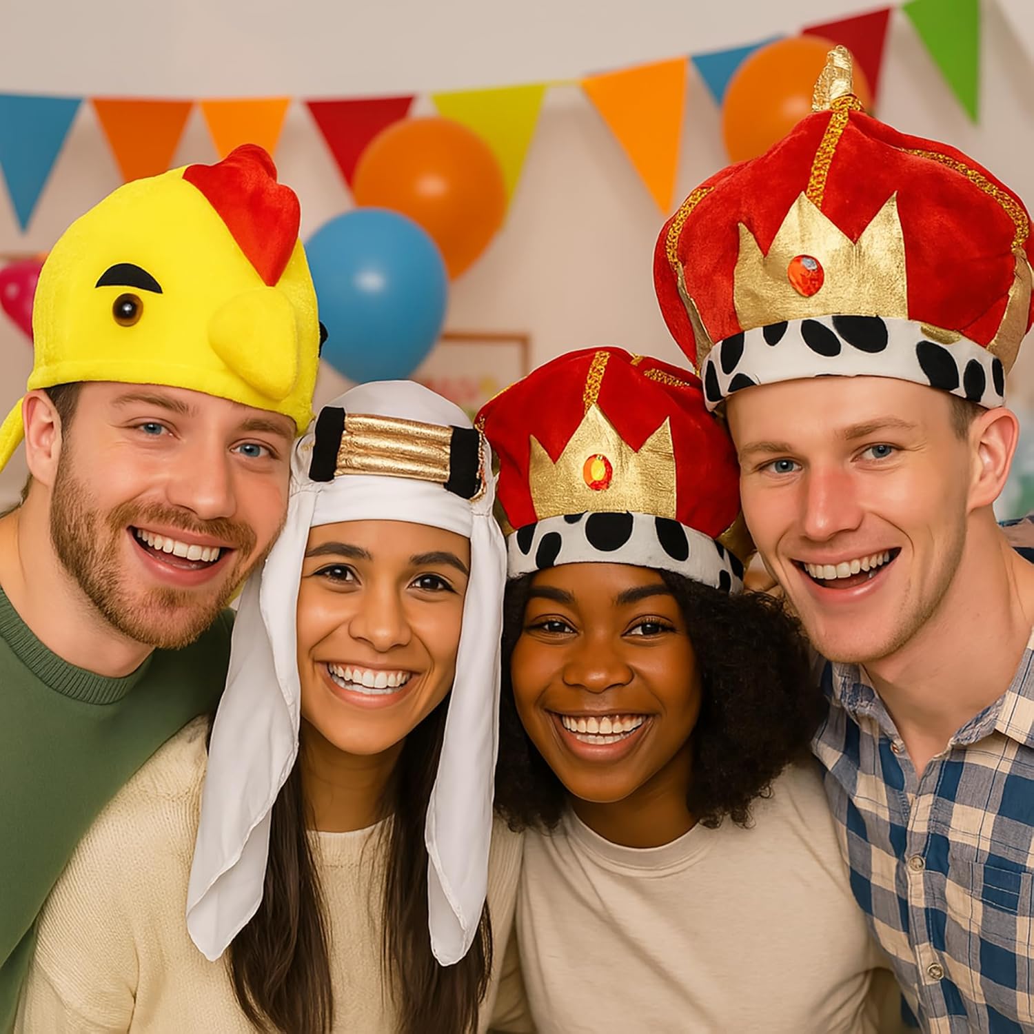 KEPATO Funny Party Hats Halloween Costume Hats, Assorted Bulk Photo Booth Props, Holiday Birthday Dress Up Accessories