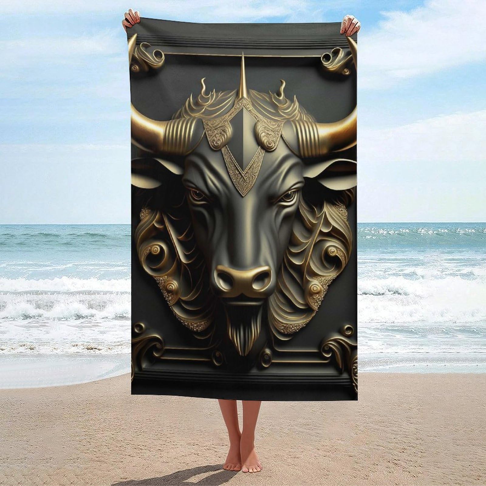 Serviette de plage séchage rapide King Bull microfibre légère 130x80 cm