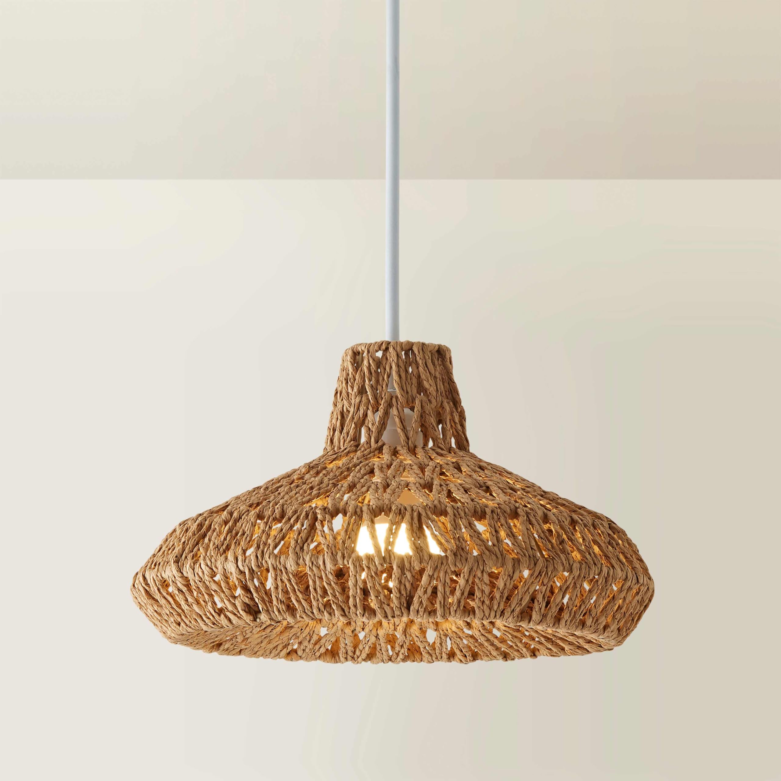 MiniSun | Natural Woven Ceiling Light Shade | Pendant Lights, Home Décor & Improvement Essential | 350mm Shade Width