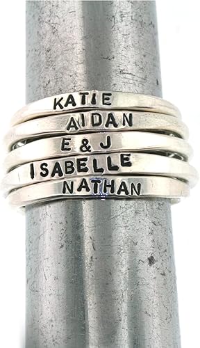 Miniatura 5 de By Hannah Design Teeny Tiny Stacking Sterling Silver Ring Personalized Ring