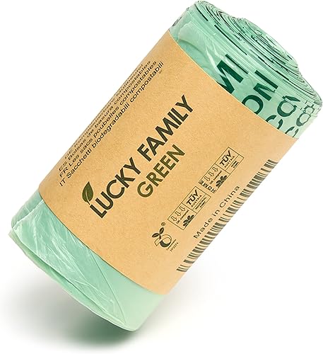 Miniatura 16 de Lucky Family - Bolsas de compost verdes para encimera de cocina, bolsas de basura de 1.3 galones a bolsas de basura de 1.6 galones, bolsas de basura