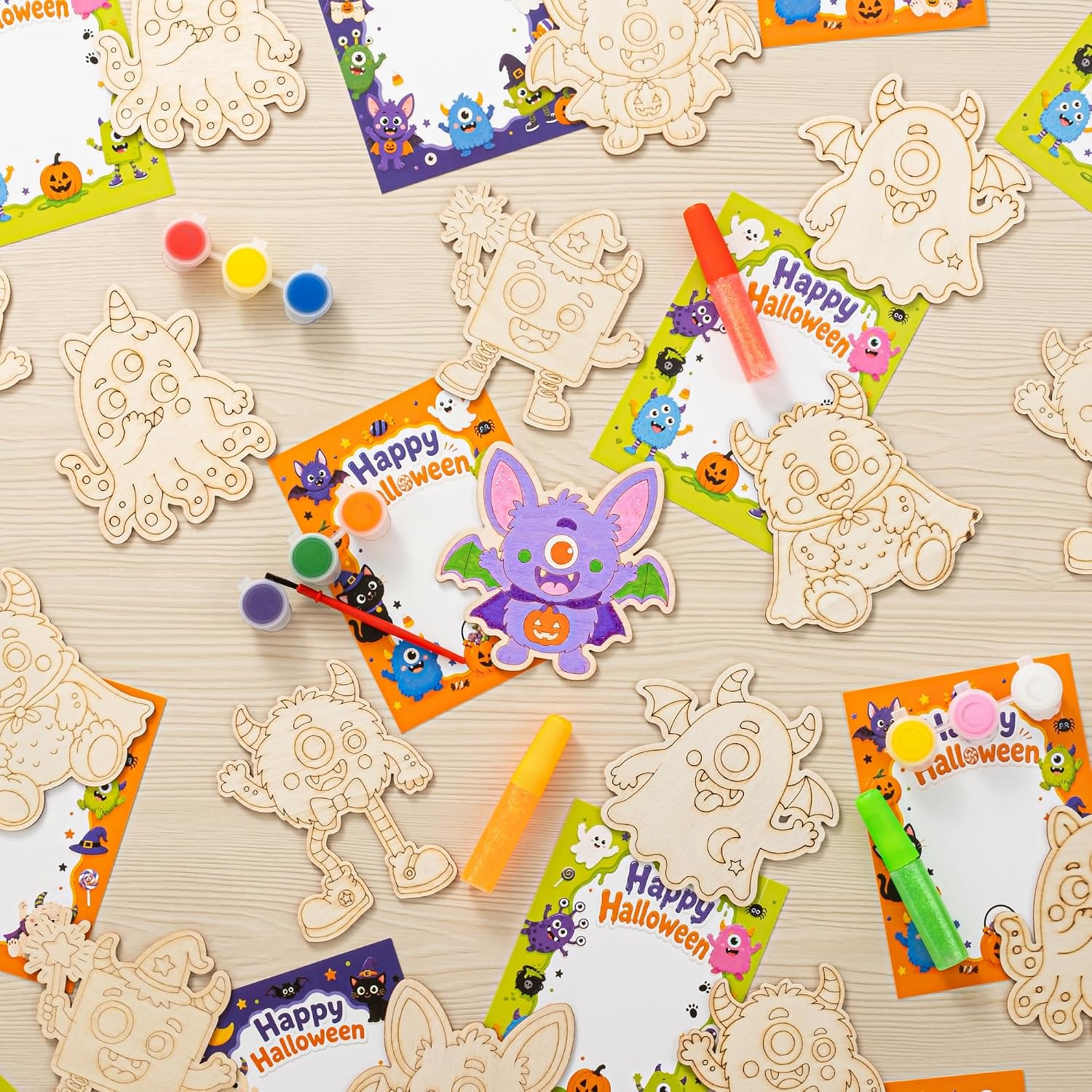 24 Pack Halloween Party Favors, Paint Your Own Monster Painting Crafts image 2