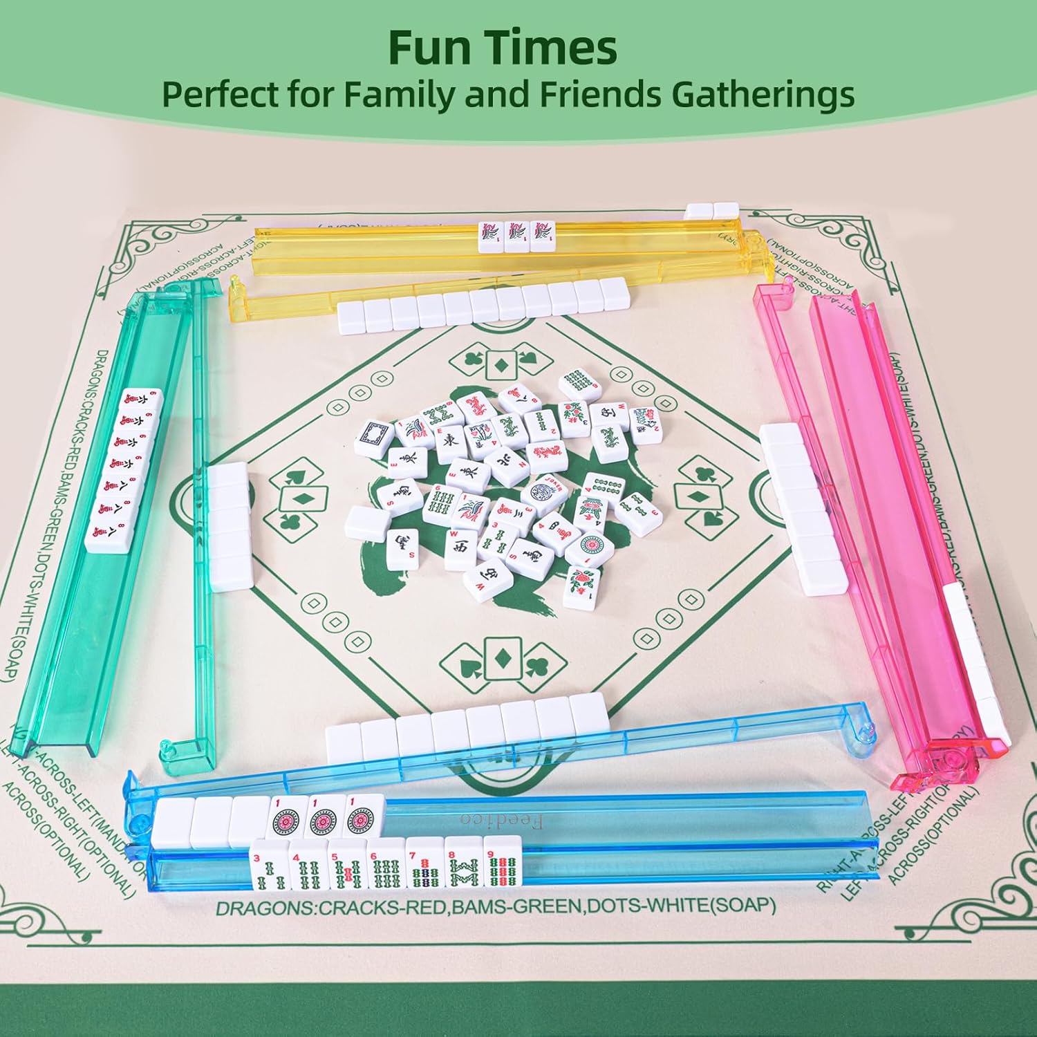 アメリカン麻雀セットコンプリート| 166枚のプレミアムホワイトタイル アメリカン麻雀セットコンプリート| 166枚のプレミアムホワイトタイル