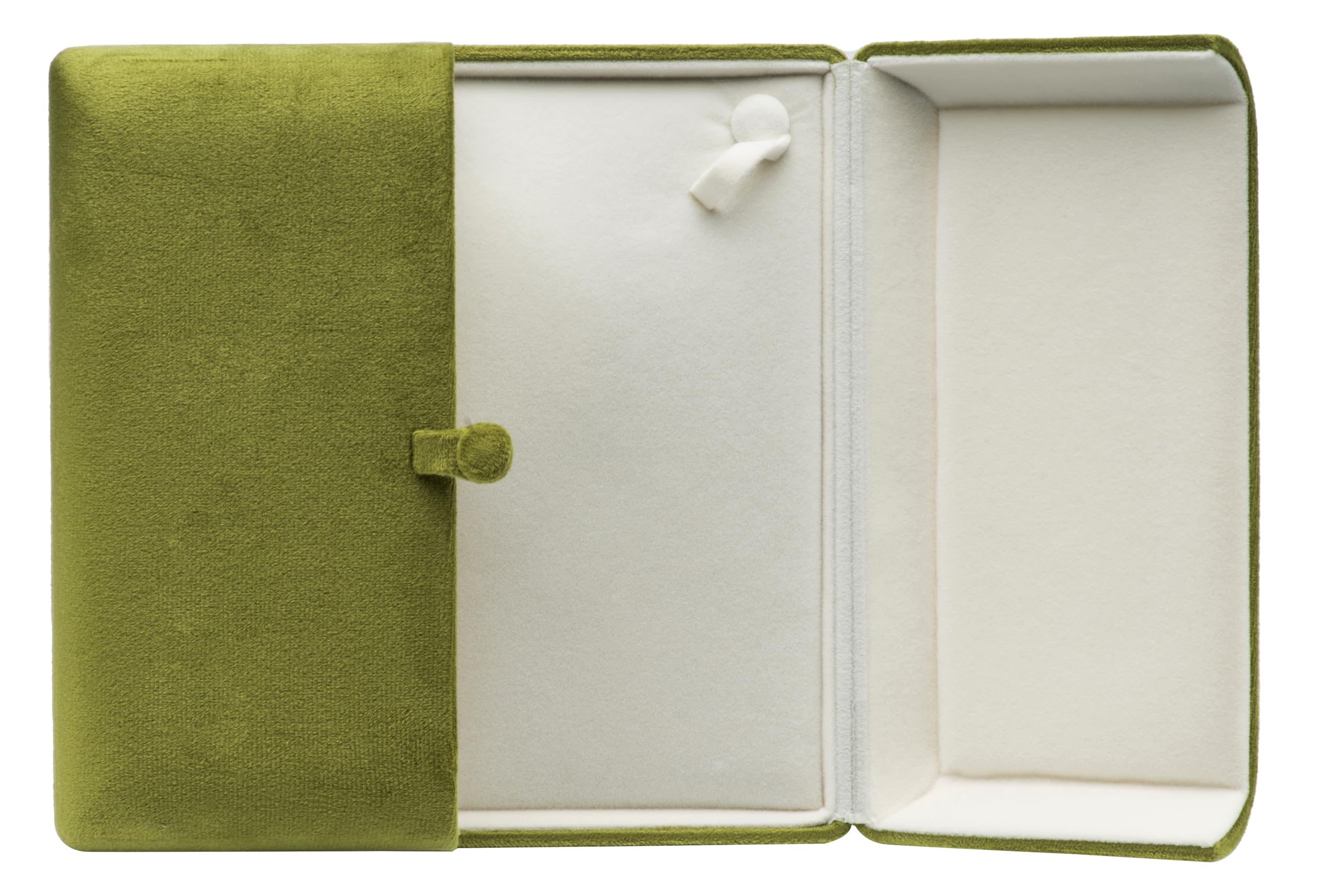 COWFEX Velvet Big Chunky Pearl Necklace Gift Box Showcase Jewelry Storage Case (Olive Green)