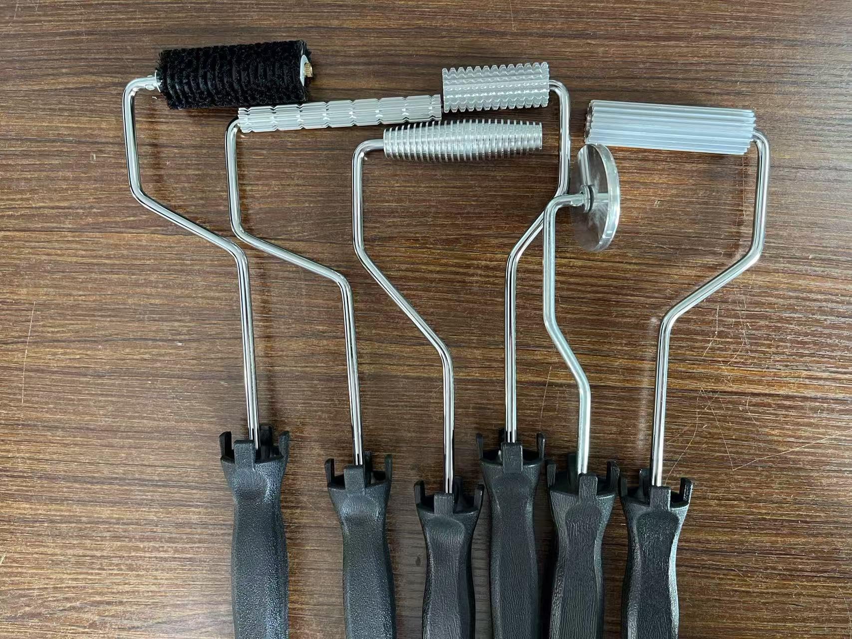 LFI set9 6pcs Fiberglass Rollers Bubble Tool Fiberglass Laminating Roller, Resin Bubble Roll Composite Laminatingroller Project Kit