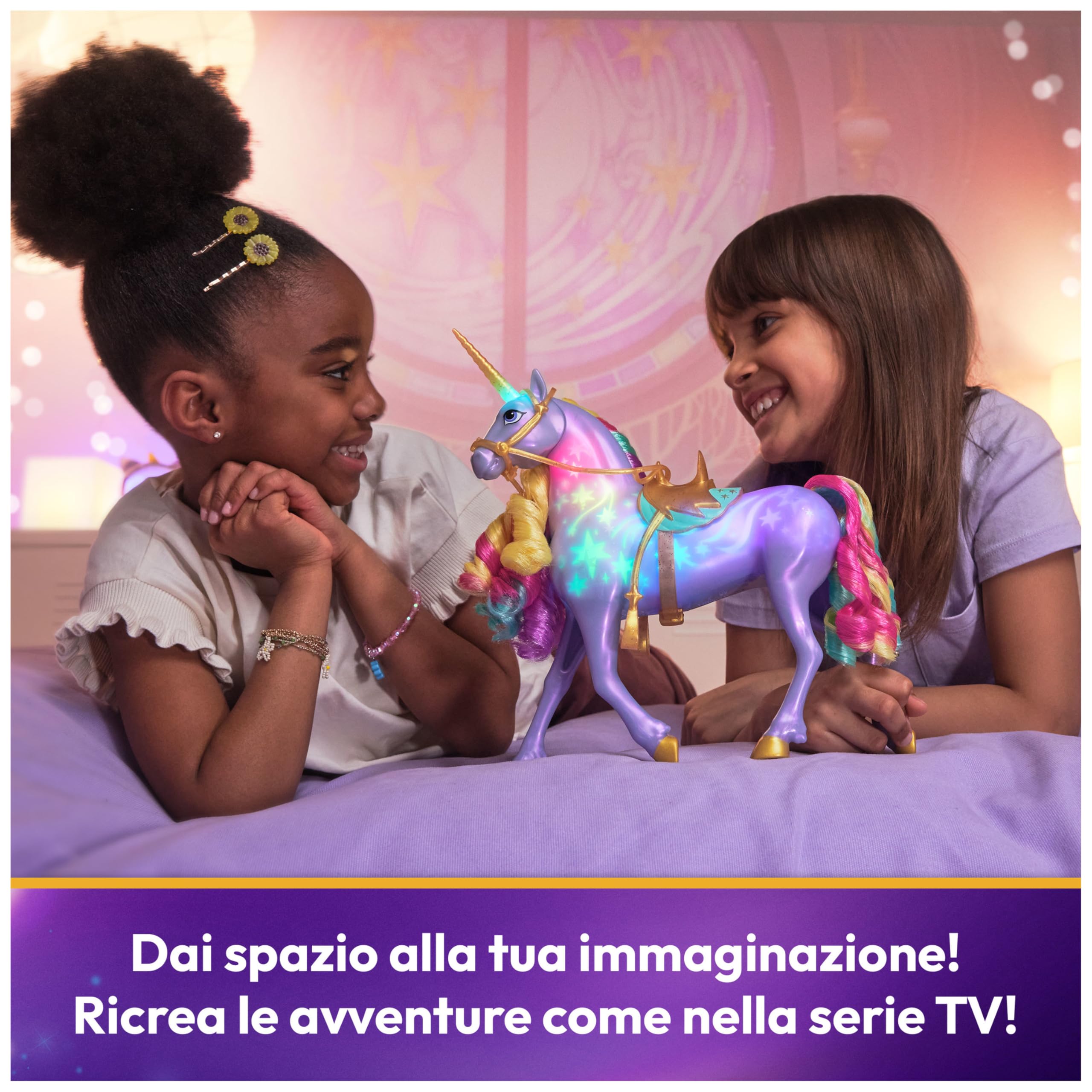 Unicorn Academy, Unicorno Wildstar Interattivo, Magica Luce dell’Arcobaleno, con Luci, Suoni e Musica, per Bambine, 4+ Anni