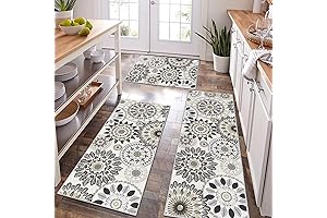 Bsmathom Boho Kitchen Rug Sets Non Skid Washable Kitchen Mats
