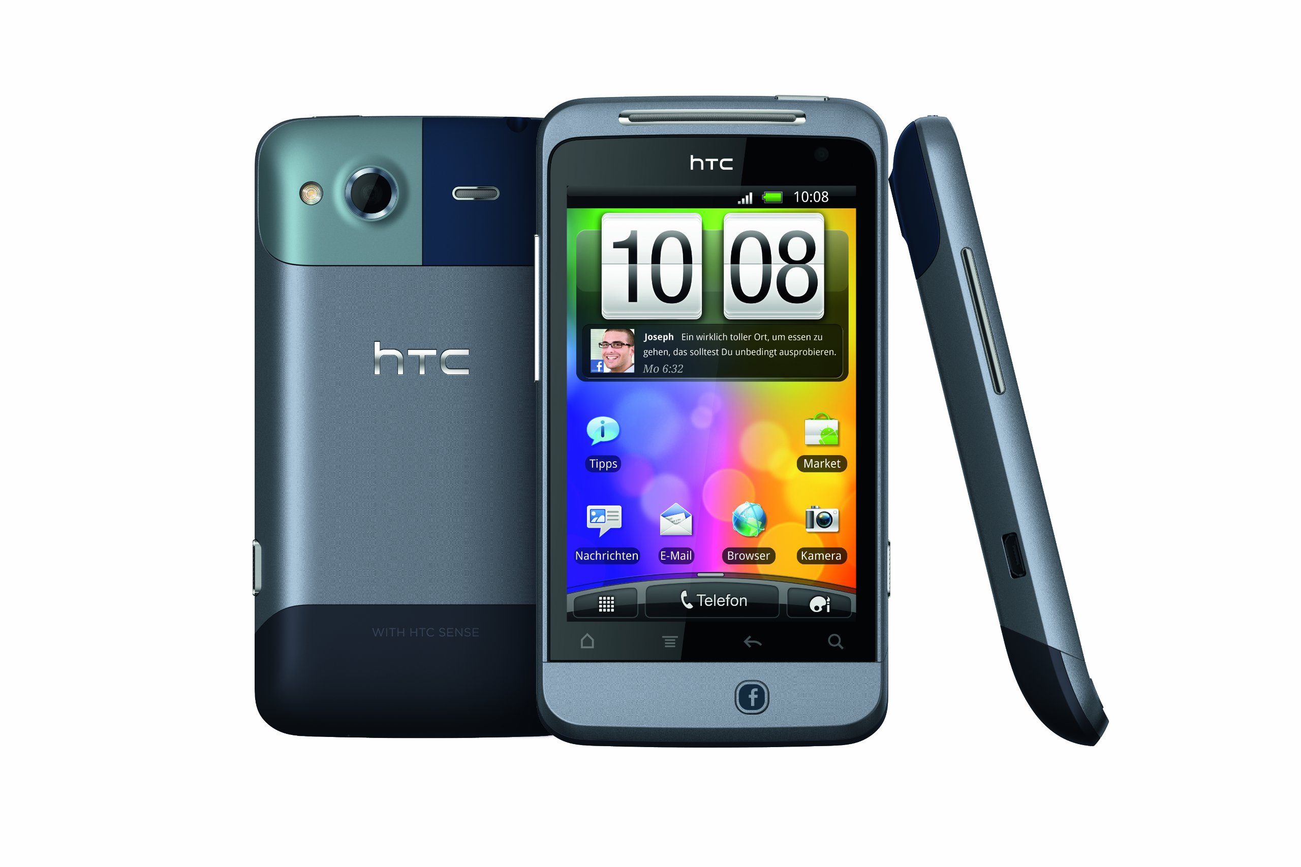 HTC Salsa smartfon (wyświetlacz o przekątnej 8,6 cm (3,4 cala), ekran dotykowy, aparat o rozdzielczości 5 megapikseli, system Android OS) ocean blue