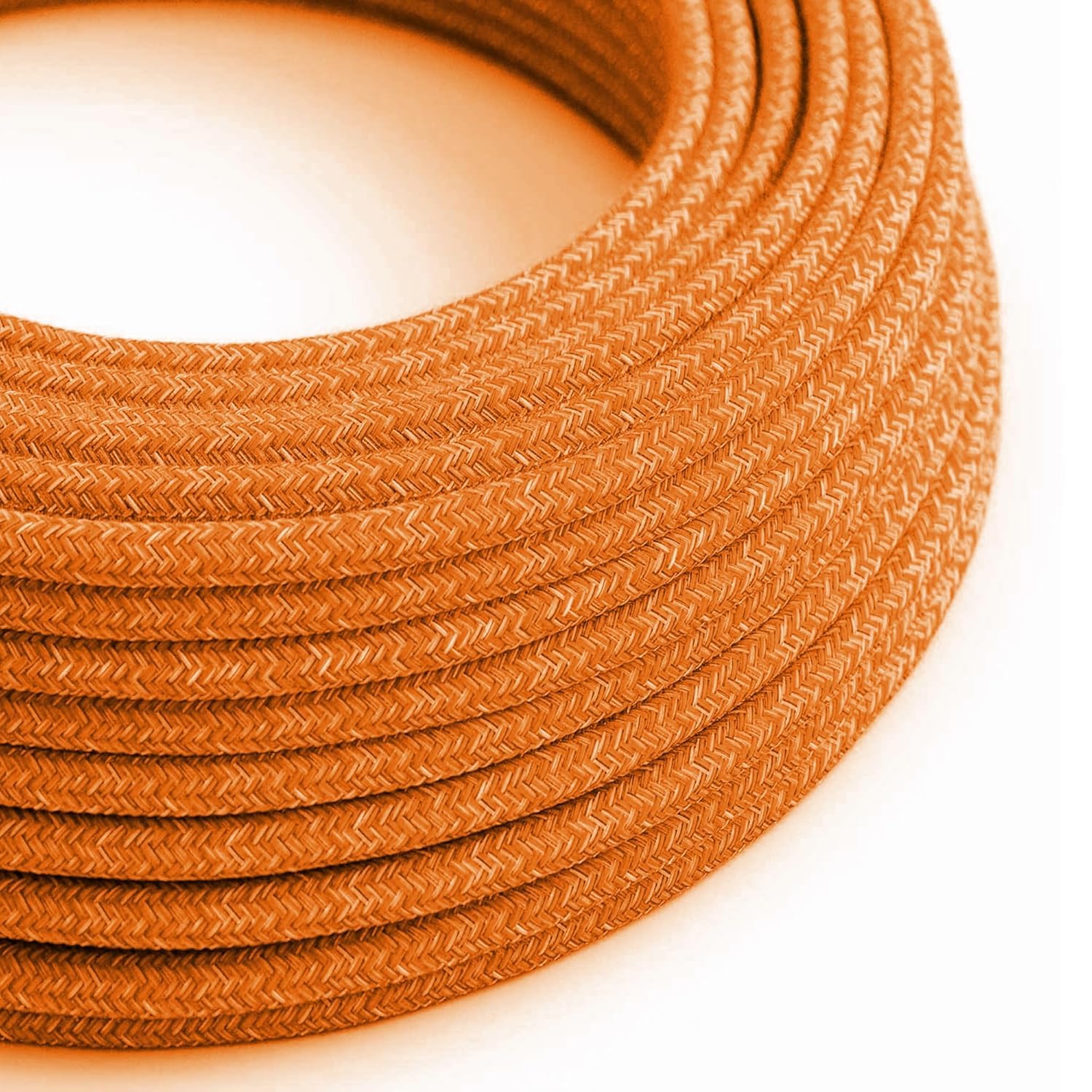 LEDSone 5 Meters Orange Multi Tweed Vintage Colour Braided Flexible Cable, 3 Core Round Fabric Electrical Cable Wire for Multiple uses in Lamps, Old Antique Lamp, Pendants Lights, Other Appliances