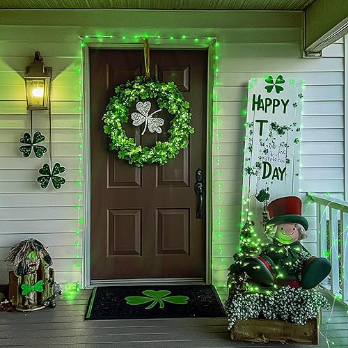 Miniatura 6 de JMEXSUSS 200 luces LED de Halloween verdes con control remoto, 66 pies, 8 modos de luces de hadas para interiores con rueda, luz verde de Navidad