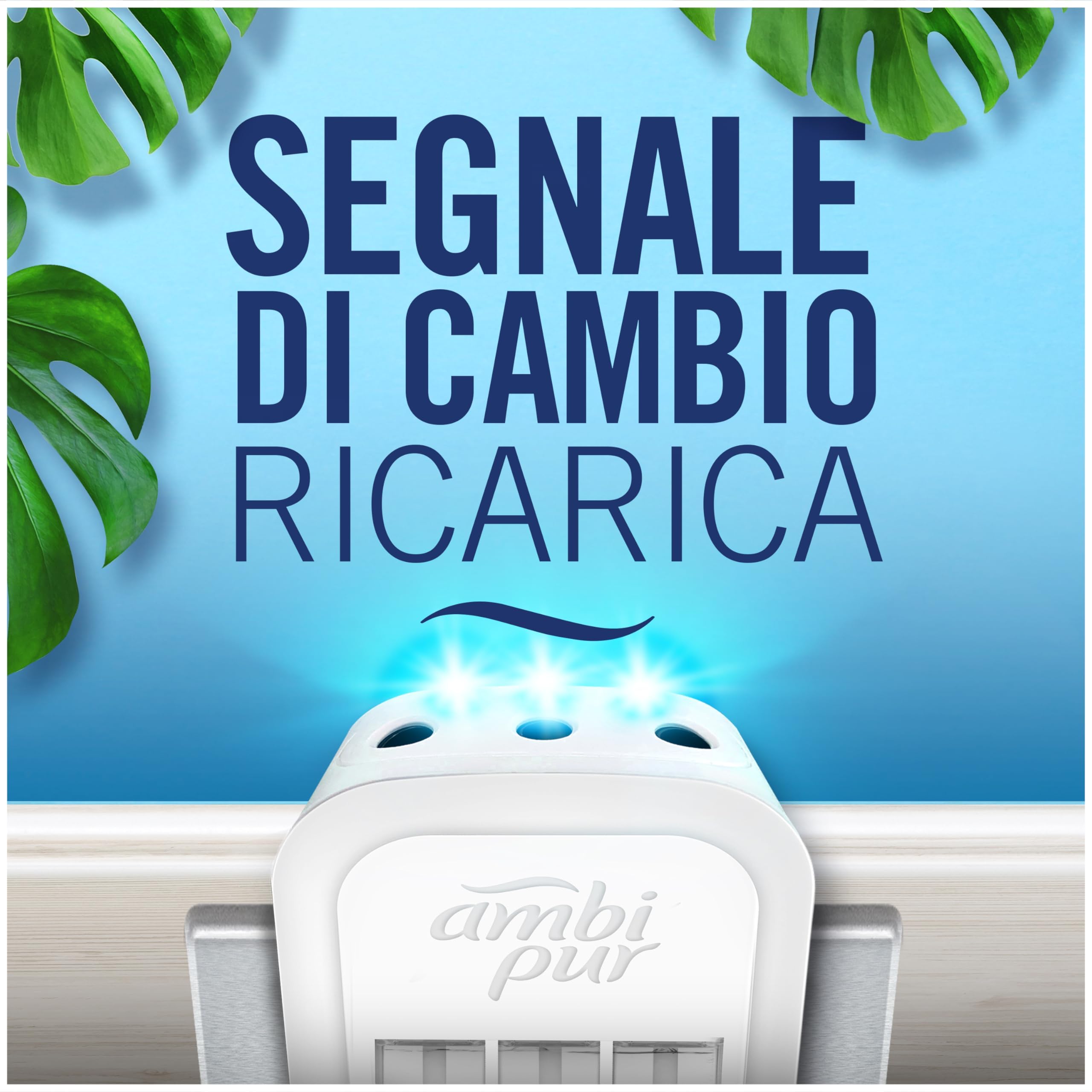 Ambi Pur 3Volution Profumatore per Ambienti, Diffusore Elettrico e 2 Ricariche, Fragranza Lenor Risveglio Primaverile, tecnologia Elimina Odori, Fino a 90 Giorni di Profumo per Ricarica