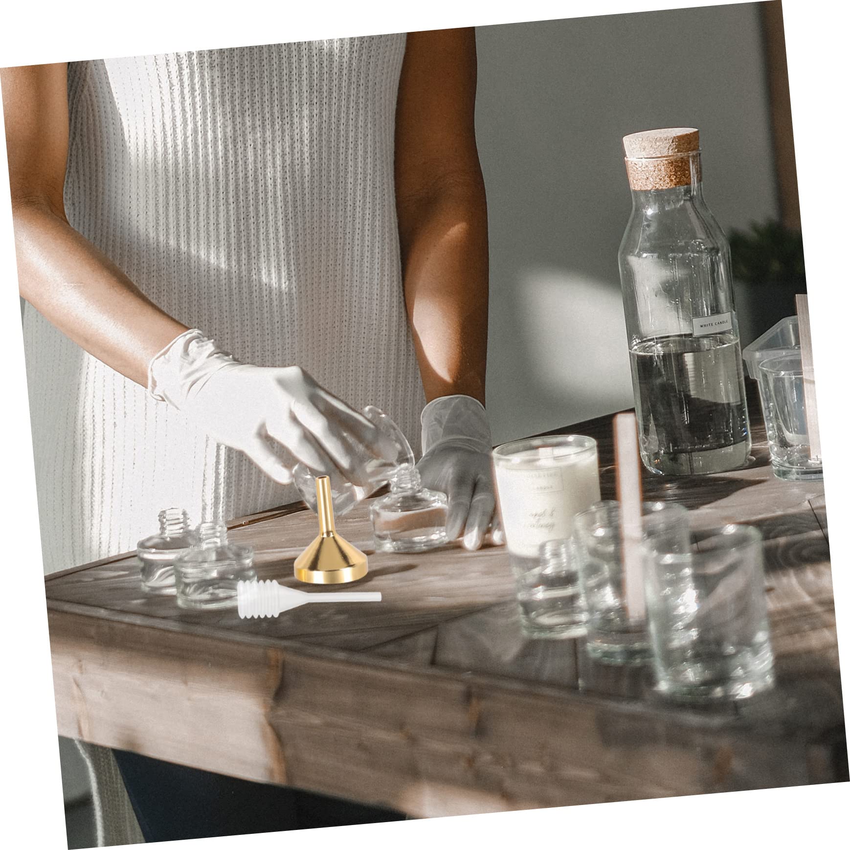 IMIKEYA 5juegos Embudo De Metal Para Perfume y Aceite Esencial Gotero Embudo De Herramienta Práctica Para Transferencias De