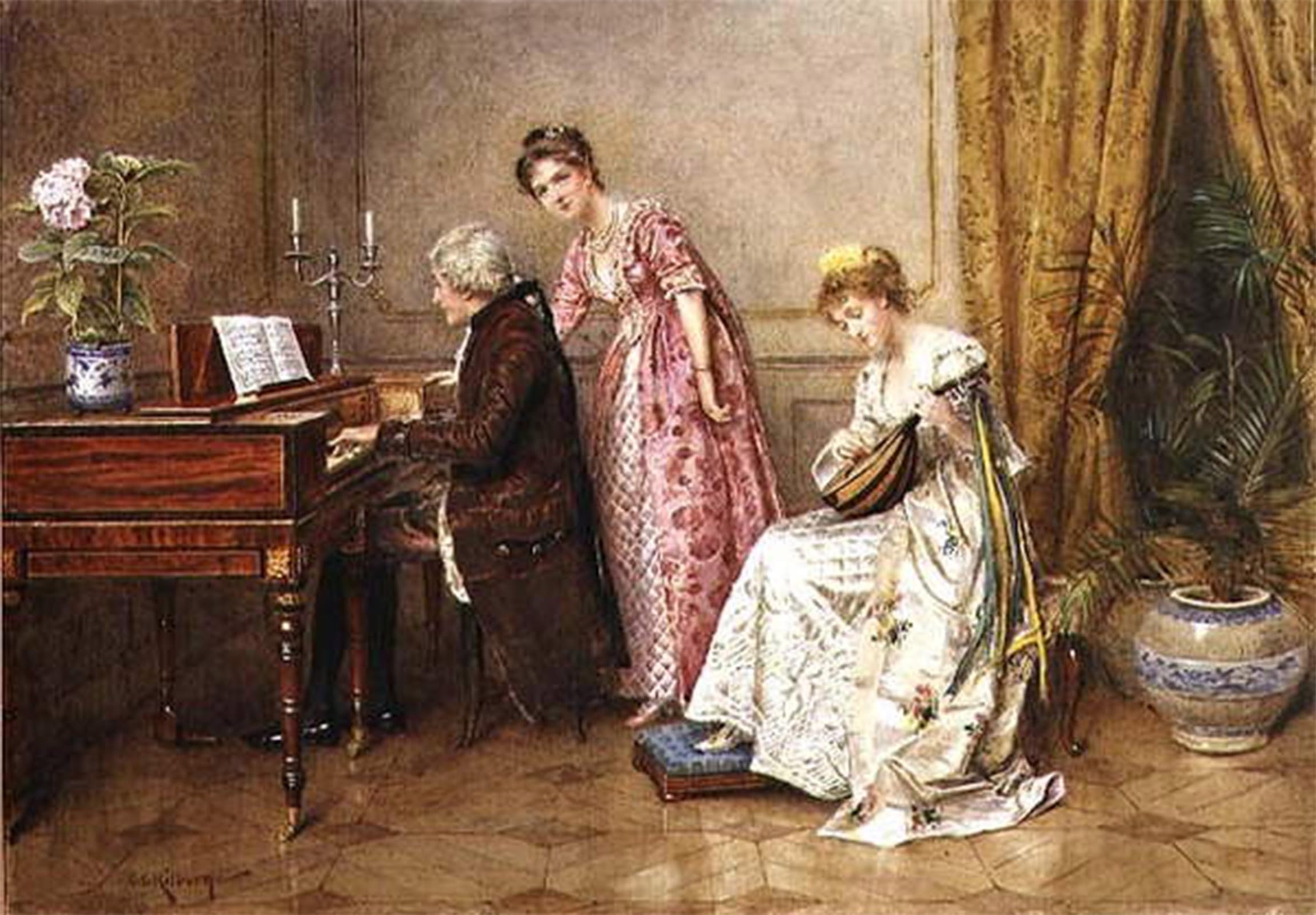 SERENDIPITP Retro Picture Poster Wall Art Pictures Painting the Trio by George Goodwin Kilburne Wall Art Canvas Print for Wall Decor 60x90cm