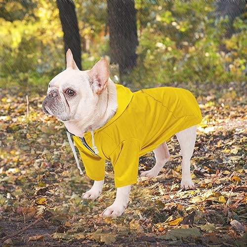 Miniatura 2 de Chubasquero impermeable para cachorros con capucha para perros pequeños y medianos, poncho con correa reflectante, bolsillo de almacenamiento y