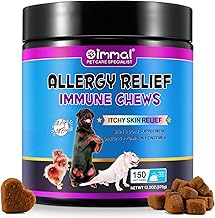 HUALIJIA Dog Allergy Relief Treats(150 Chews), Itch and Immunity Treats for Dogs - Soothe Itchy Skin, Paws, Eyes, Ears - Stop Itching, Licking, Scratching for All Breeds and Sizes, Peking Duck Flavor