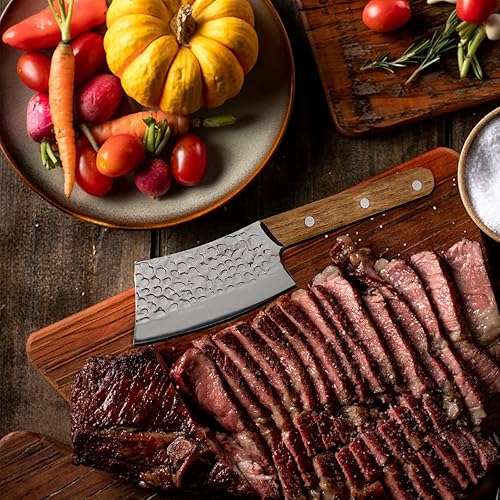 Miniatura 5 de Kitory Mini cuchillo de carnicero multifuncional de 4 pulgadas, cuchillo de chef de cocina china, hoja pequeña con mango largo y cuchillo para picar