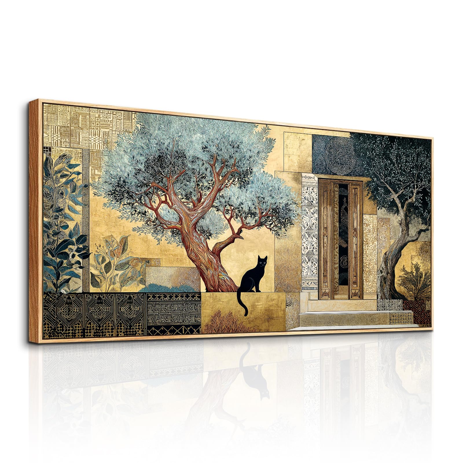 SERIMINO Modern Framed Canvas Wall Art Natural Landscape Picture 20"x40"